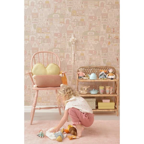 DOLLHOUSE SUNNY PINK Non woven / Easy up-tapet