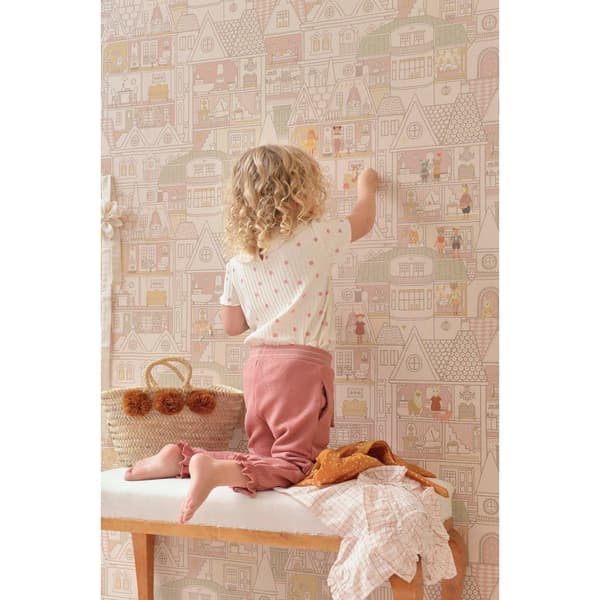 DOLLHOUSE SUNNY PINK Non woven / Easy up-tapet