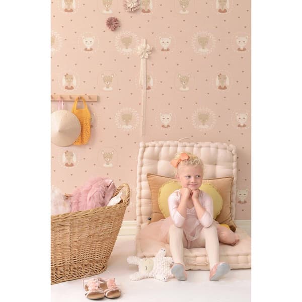 HEARTS DUSTY WARM PINK Non woven / Easy up-tapet