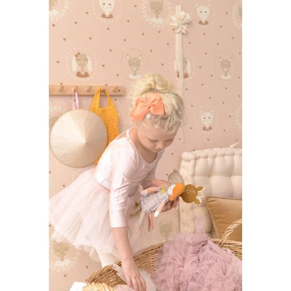 HEARTS DUSTY WARM PINK Non woven / Easy up-tapet