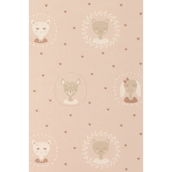 HEARTS DUSTY WARM PINK Non woven / Easy up-tapet