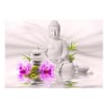 Miniatyrbild 2 av 4: Självhäftande Fototapet - Buddha and pink orchids
