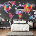 Miniatyrbild 1 av 4: Självhäftande Fototapet - World Map: Synesthesia