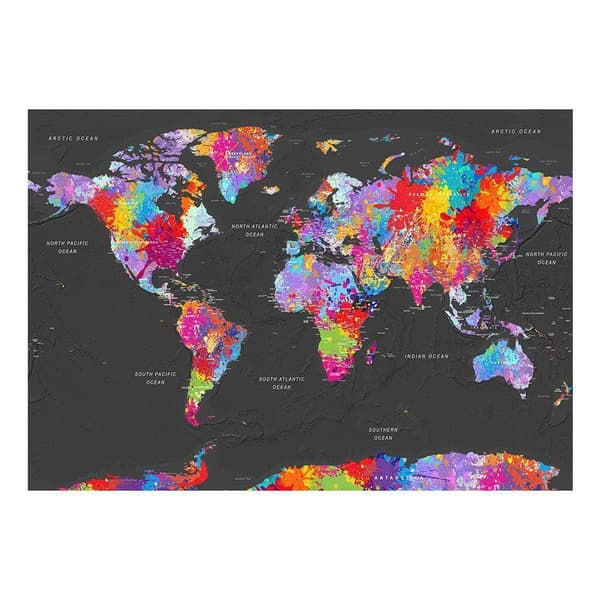 Självhäftande Fototapet - World Map: Synesthesia
