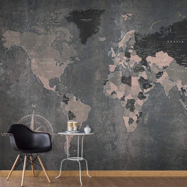 Självhäftande Fototapet - Grey World 245x175