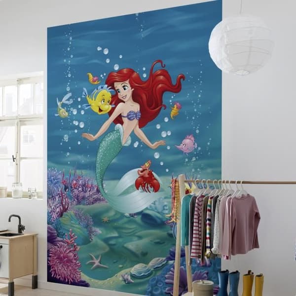 Tapet Ariel Den lilla sjöjungfrun och hennes Disneyvänner 184X254 CM
