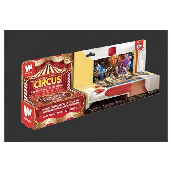 Barntapet - Walltastic - Circus - H 244 x L 305 cm - Lätt att montera - Barnmotiv