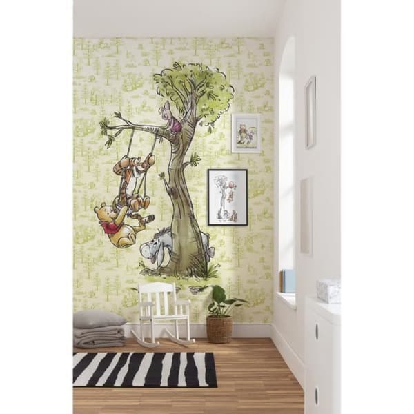 Disney non-woven tapet Nalle Puh och hans vänner på en gunga 200 cm x 280 cm