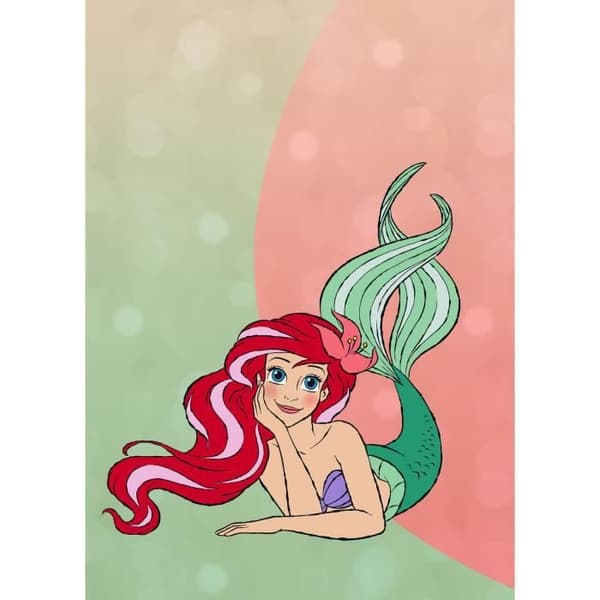 Fördjupa dig i Ariel den lilla sjöjungfruns värld från Disney! Upptäck non-woven tapeten Den lilla sjöjungfrun med Ariel. Denna modell