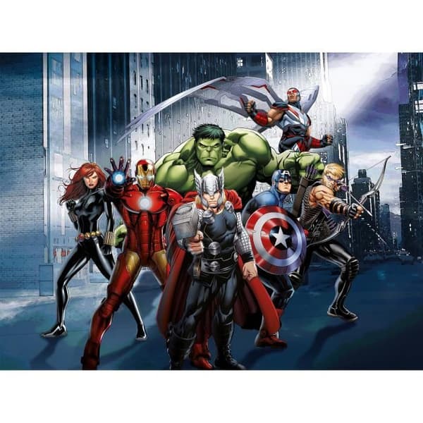 Väggtapet non-woven - Disney - Avengers i strid - 360 cm x 270 cm - Flerfärgad - Barnmotiv