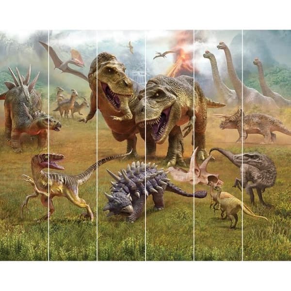 Dinosaur Kingdom barn tapeter. Består av 6 paneler.