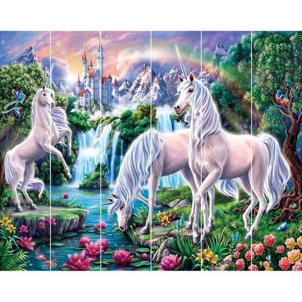 Barntapet - Walltastic - Unicorn Paradise - Flerfärgad - Svart - Sovrum