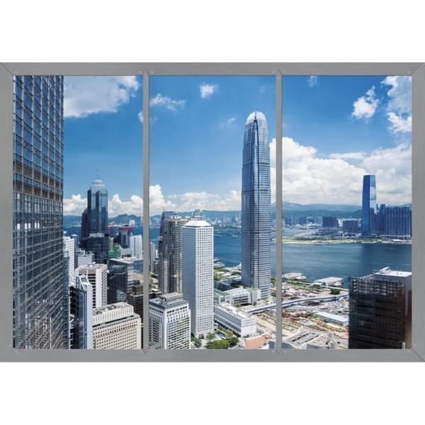 Stadsvy från fönstret, väggfoto, 360x254 cm, 4 delar