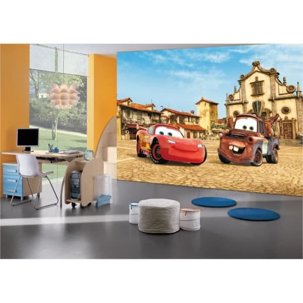 Tapet - Disney - Flash McQueen - H 255 x L 360 cm - Röd - Barnmotiv