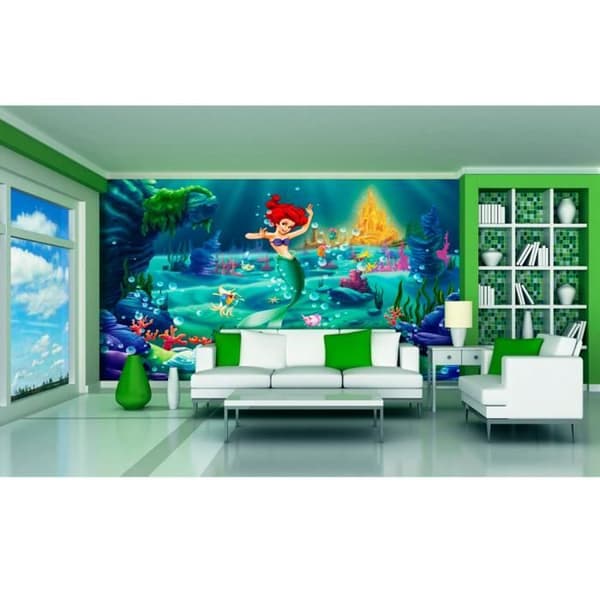 Tapet - Disney - Den lilla sjöjungfrun - H 254 x L 360 cm - Barnmotiv - Inomhus