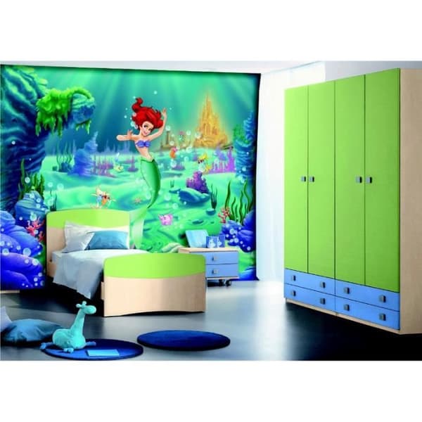 Tapet - Disney - Den lilla sjöjungfrun - H 254 x L 360 cm - Barnmotiv - Inomhus