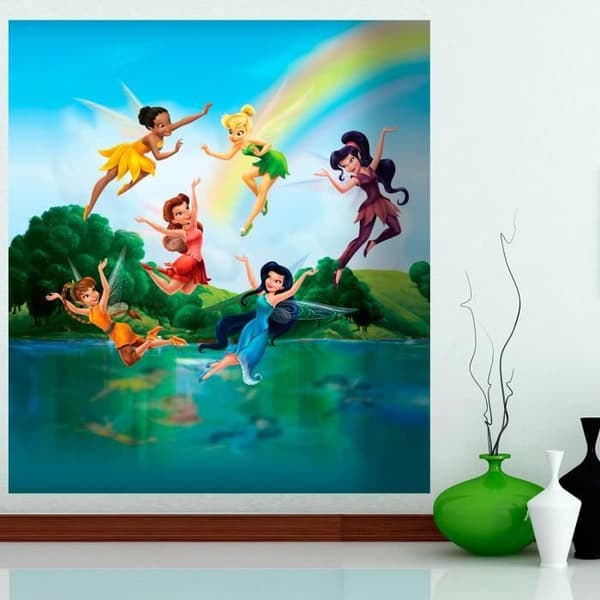 Tinkerbell tapet - Tema: Spring Valley100 % licensierad Disney Fairies-kollektion: Tinkerbell och hennes vänner med