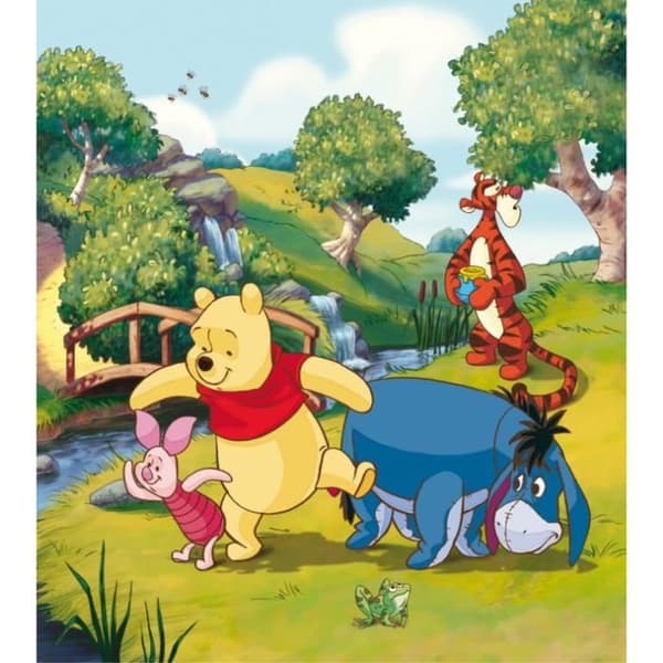 Nalle Puh Disney tapet100 % Disney-licensierad samling: Nalle Puh och hans vänner på promenad Ge ditt barn