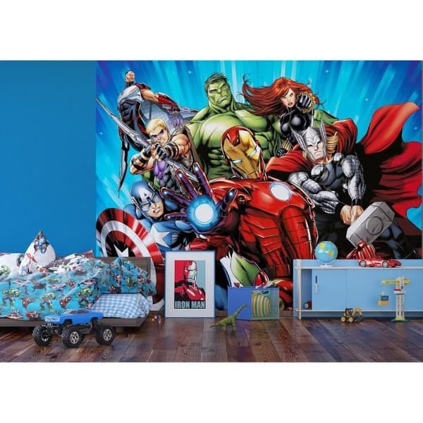 Tygvägg Intissé - Disney - Marvel Avengers - 360 cm x 270 cm - Flerfärgad - Barnmotiv