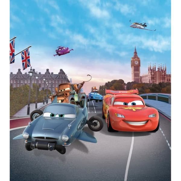 Tapet - Disney - Bilar 2 - Flash McQueen - Svart - 180 cm x 202 cm