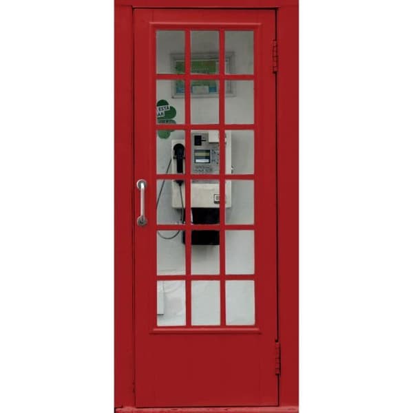 Intissé fototapet - Ej specificerad - Telefonskåp - 90 x 202 cm - Röd - Inomhus
