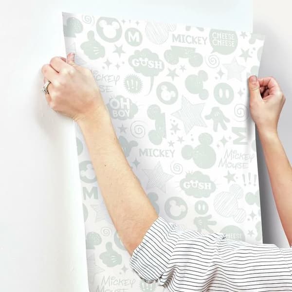 Disney Musse Pigg Ikoner självhäftande tapeter - 52,07 cm x 5,03 m Vit