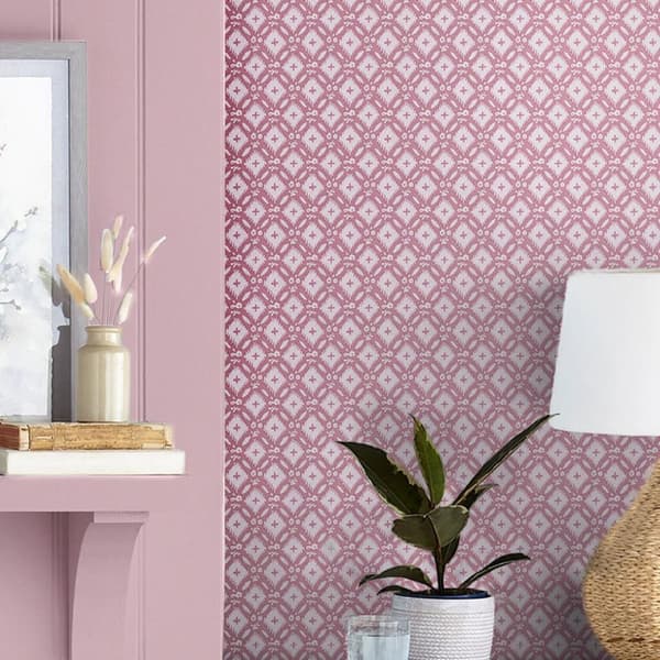 Laura Ashley - Non-woven tapet - Whitebrook Mulberry - Pink 10mx52cm