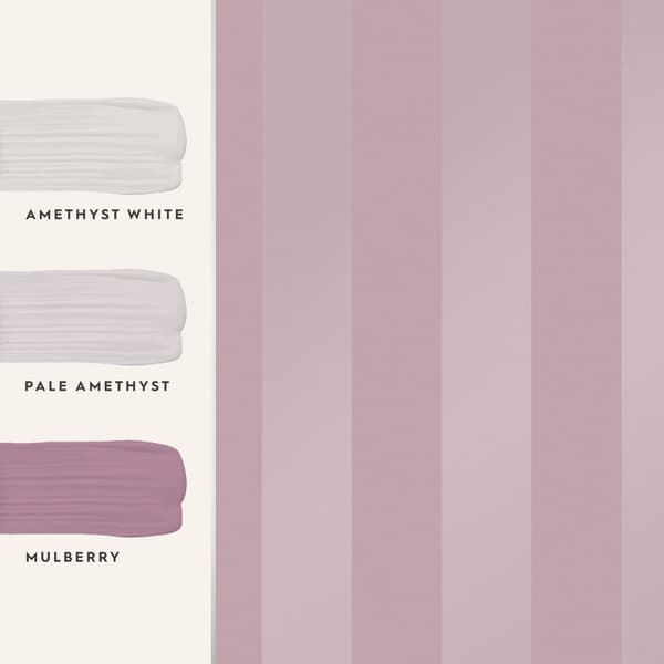 Laura Ashley - Non-woven tapet - Lille Pearlescent Stripe - Rosa 10mx52cm