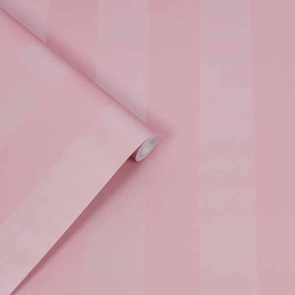 Laura Ashley - Non-woven tapet - Lille Pearlescent Stripe - Rosa 10mx52cm