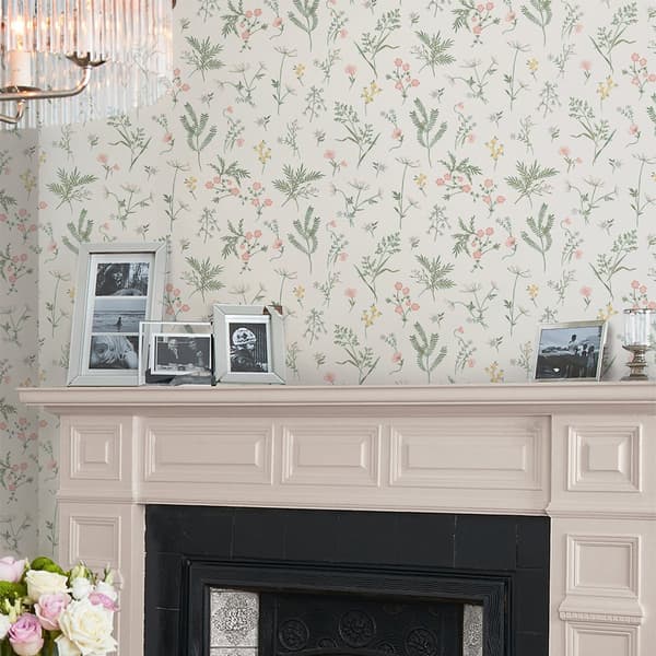 Laura Ashley - Non-woven tapet - Crosswell - Coral Pink - Pink - 10mx52cm