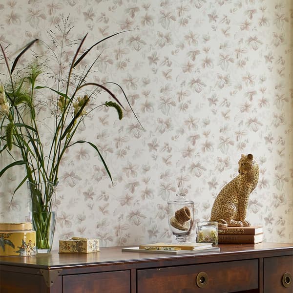 Laura Ashley - Non-woven tapet - Autumn Leaves Natural - Beige - 10mx52cm
