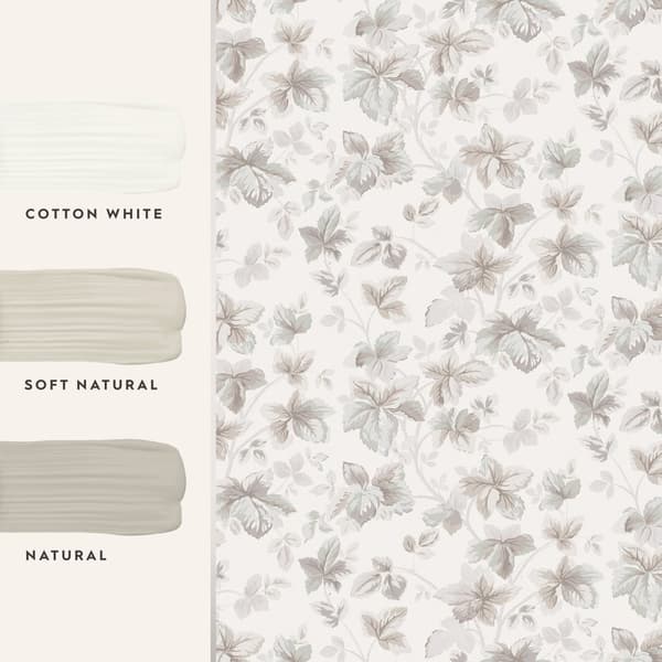 Laura Ashley - Non-woven tapet - Autumn Leaves Natural - Beige - 10mx52cm