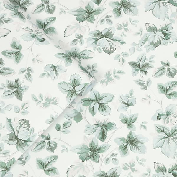 Laura Ashley - Non-woven tapet - Autumn Leaves Sage Green - Grön - 10mx52cm