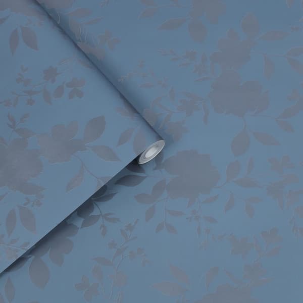 Laura Ashley - Non-woven tapet - Westbourne Midnight Blue - Blå 10mx52cm