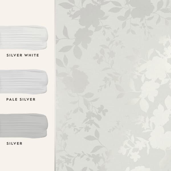 Laura Ashley - Non-woven tapet - Westbourne Silver - Silver 10mx52cm