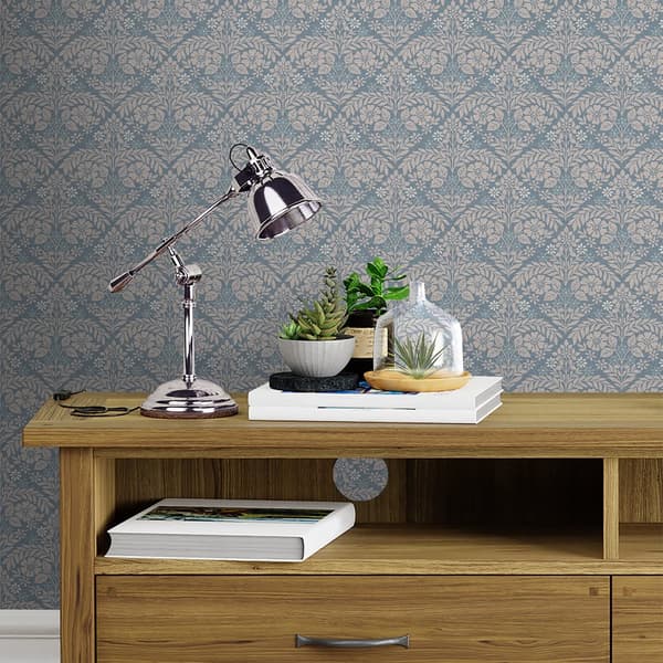 Laura Ashley - Non-woven tapet - Margam - Newport Blue - Blå 10mx52cm