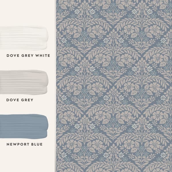 Laura Ashley - Non-woven tapet - Margam - Newport Blue - Blå 10mx52cm