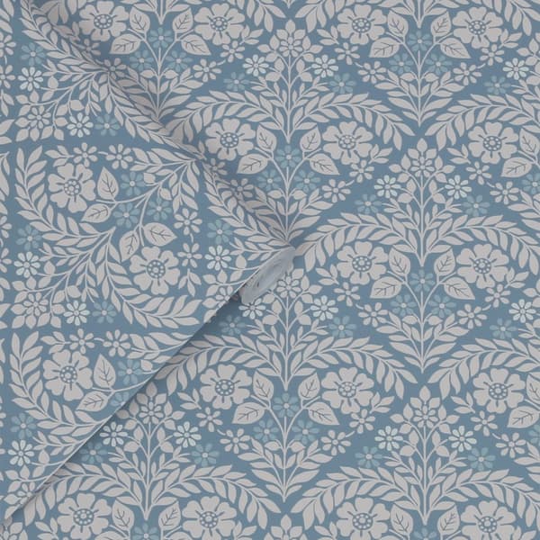 Laura Ashley - Non-woven tapet - Margam - Newport Blue - Blå 10mx52cm