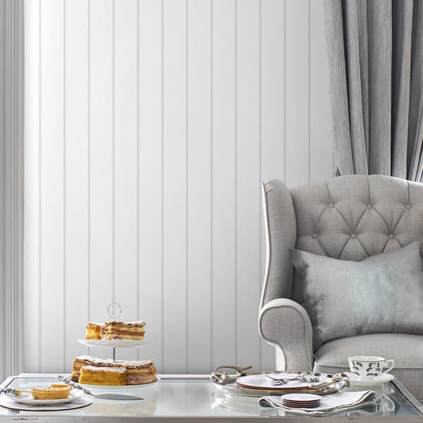 Laura Ashley - Non-woven tapet - Saltram Stripe Sugared Grey - Grå 10mx52cm
