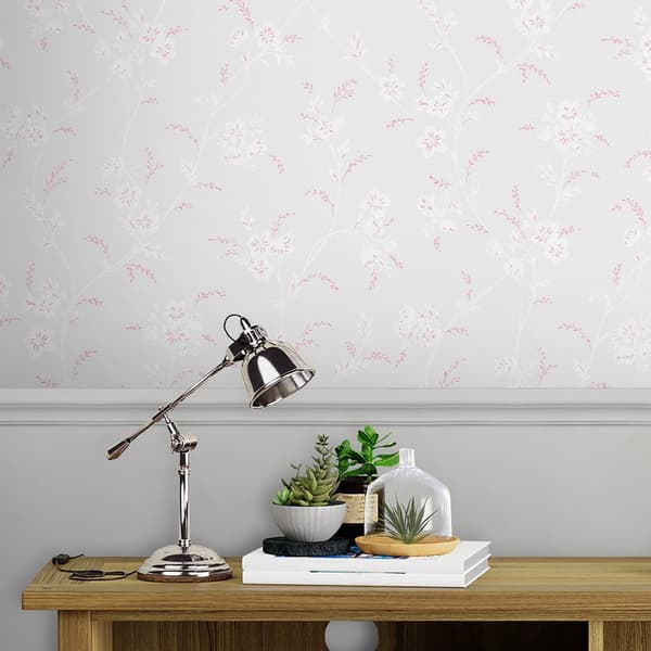 Laura Ashley - Non-woven tapet - Eva Floral - Sugared Grey - Grå - 10x52cm