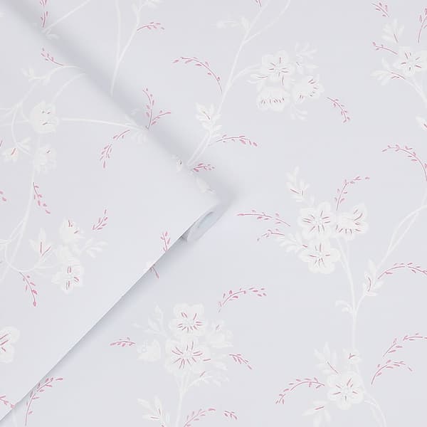 Laura Ashley - Non-woven tapet - Eva Floral - Sugared Grey - Grå - 10x52cm