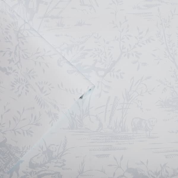 Laura Ashley - Non-woven tapet - Toile de Jouy Sugared Grey - Grå 10mx52cm