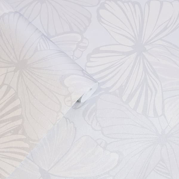 Laura Ashley - Non-woven tapet - Butterfly Garden Sugared Grey - Grå - 10mx52cm
