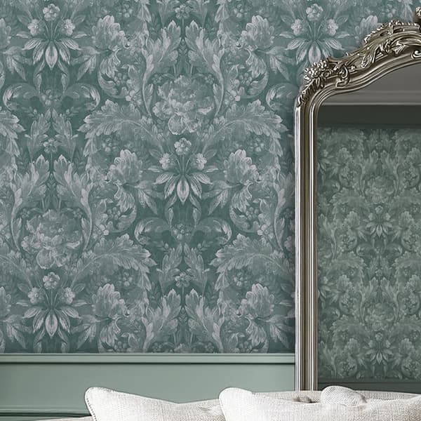 Laura Ashley - Non-woven tapet - Apolline Jade Green - Grön