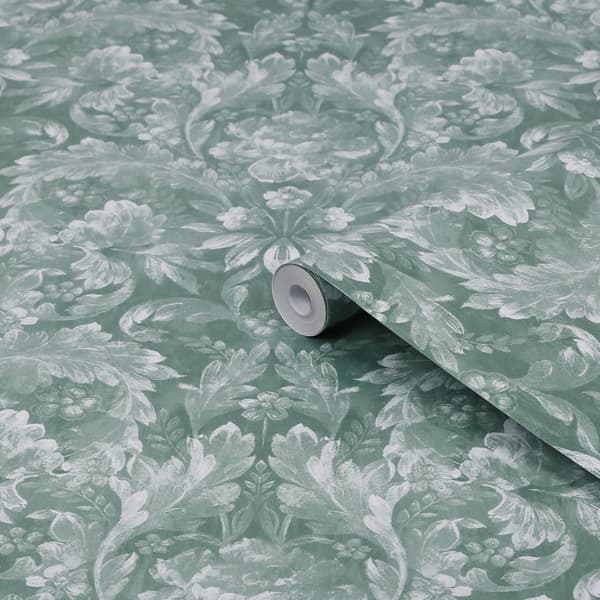 Laura Ashley - Non-woven tapet - Apolline Jade Green - Grön