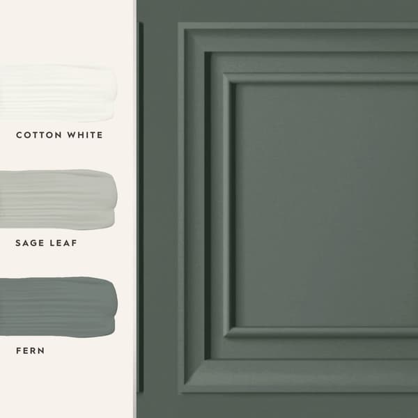 Laura Ashley - Non-woven tapet - Redbrook Wood Panel Fern Green - Grøn - 10mx52cm