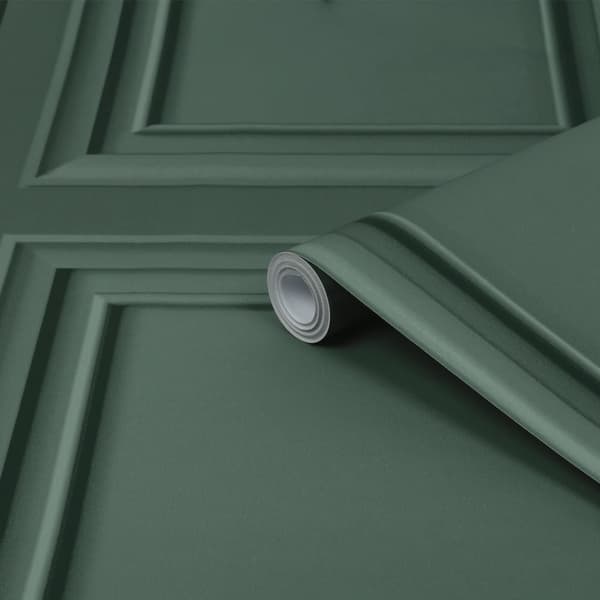 Laura Ashley - Non-woven tapet - Redbrook Wood Panel Fern Green - Grøn - 10mx52cm
