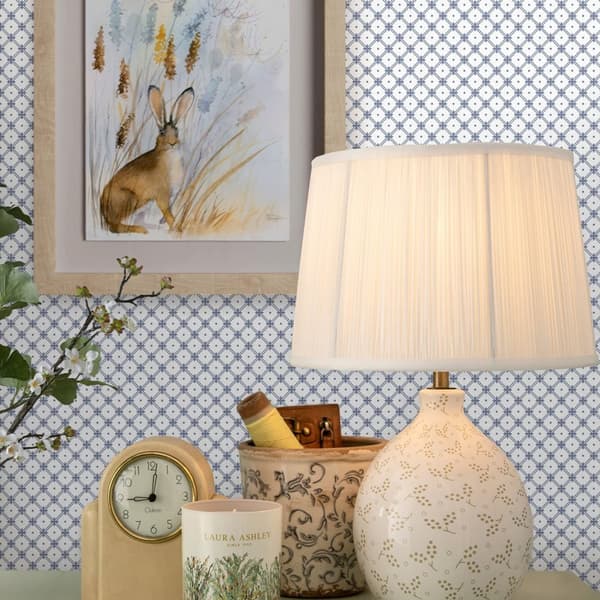 Laura Ashley - Non-woven Tapet - Wickerwork Mörk Seaspray Blå - Blå 10mx52cm