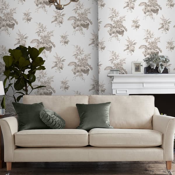Laura Ashley - Non-woven tapet - Narberth - Dove Grey - Grå 10mx52cm