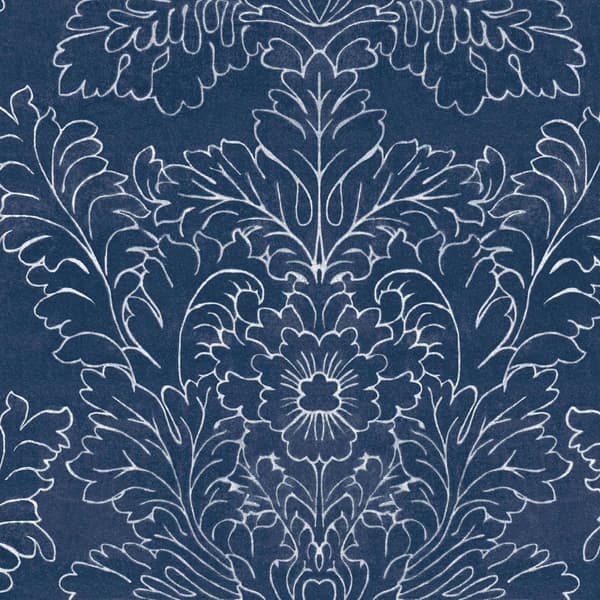 Laura Ashley - Non-woven tapet - Silchester Midnight Seaspray Blue - Blå 10mx52cm